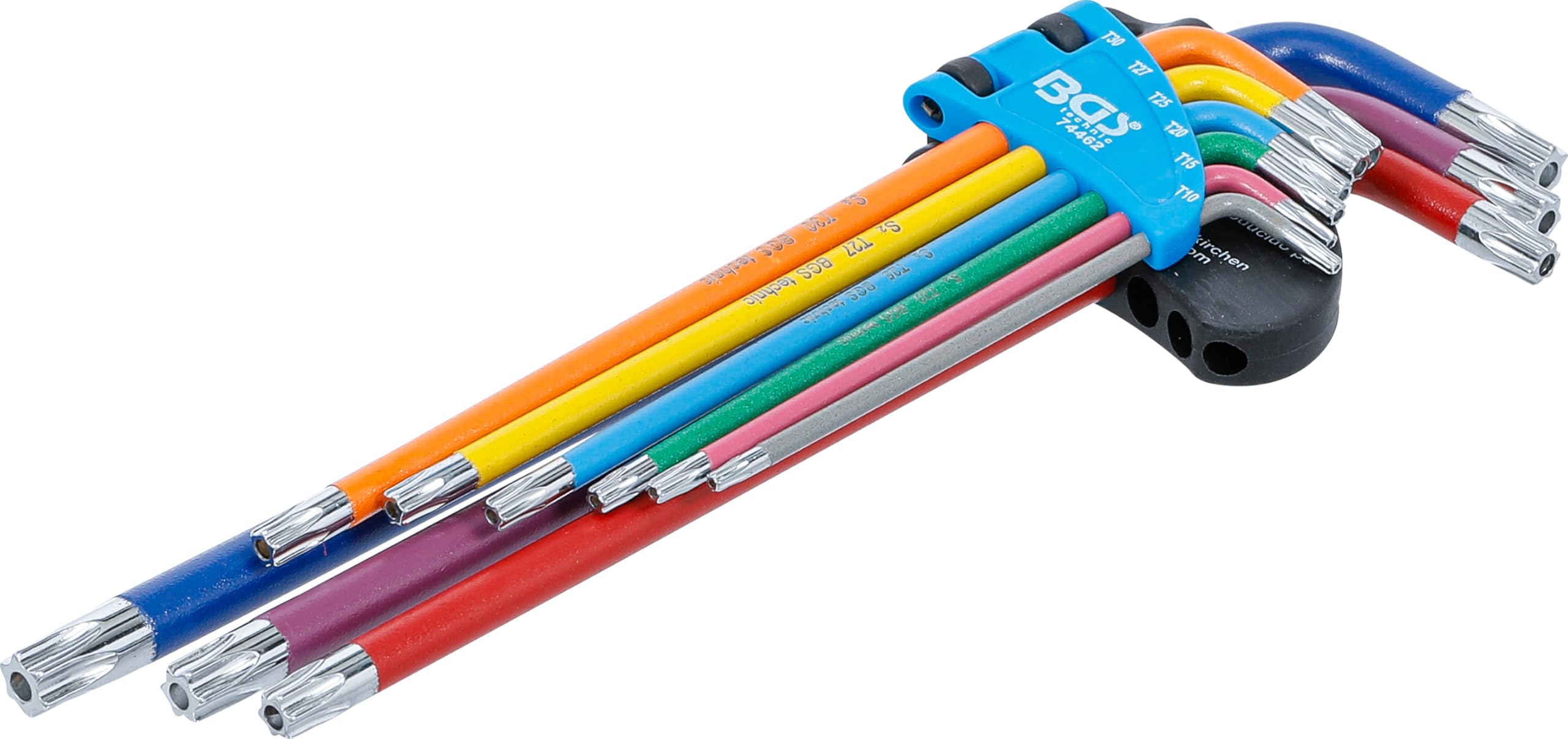BGS 74462 | L-Type Wrench Set | Multicolour | Extra Lang | T-Star tamperproof (for Torx) T10 - T50 | 9 pcs.