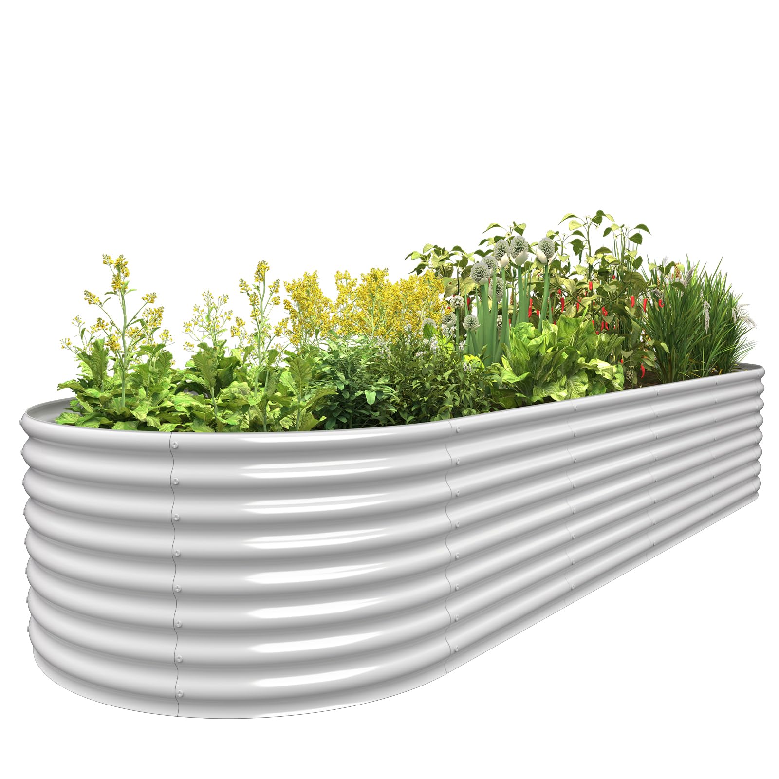 FRIZIONE 10FT x 3FT x 2FT Galvanized Metal Raised Bed Planter