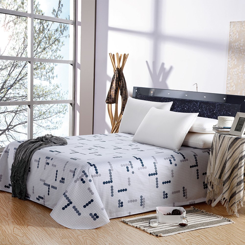 Linge de sergé de coton drap plat simple N taille 245x265cm adulte
