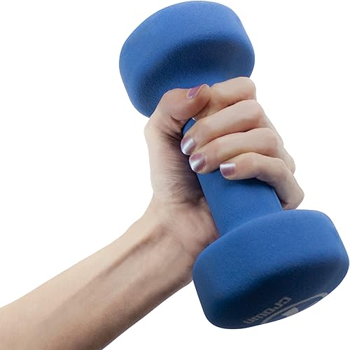 Miniatura 4 de Crown Sporting Goods Juego de 2 pesas de mano para esculpir el cuerpo, juego de mancuernas con revestimiento de neopreno suave, suministros para