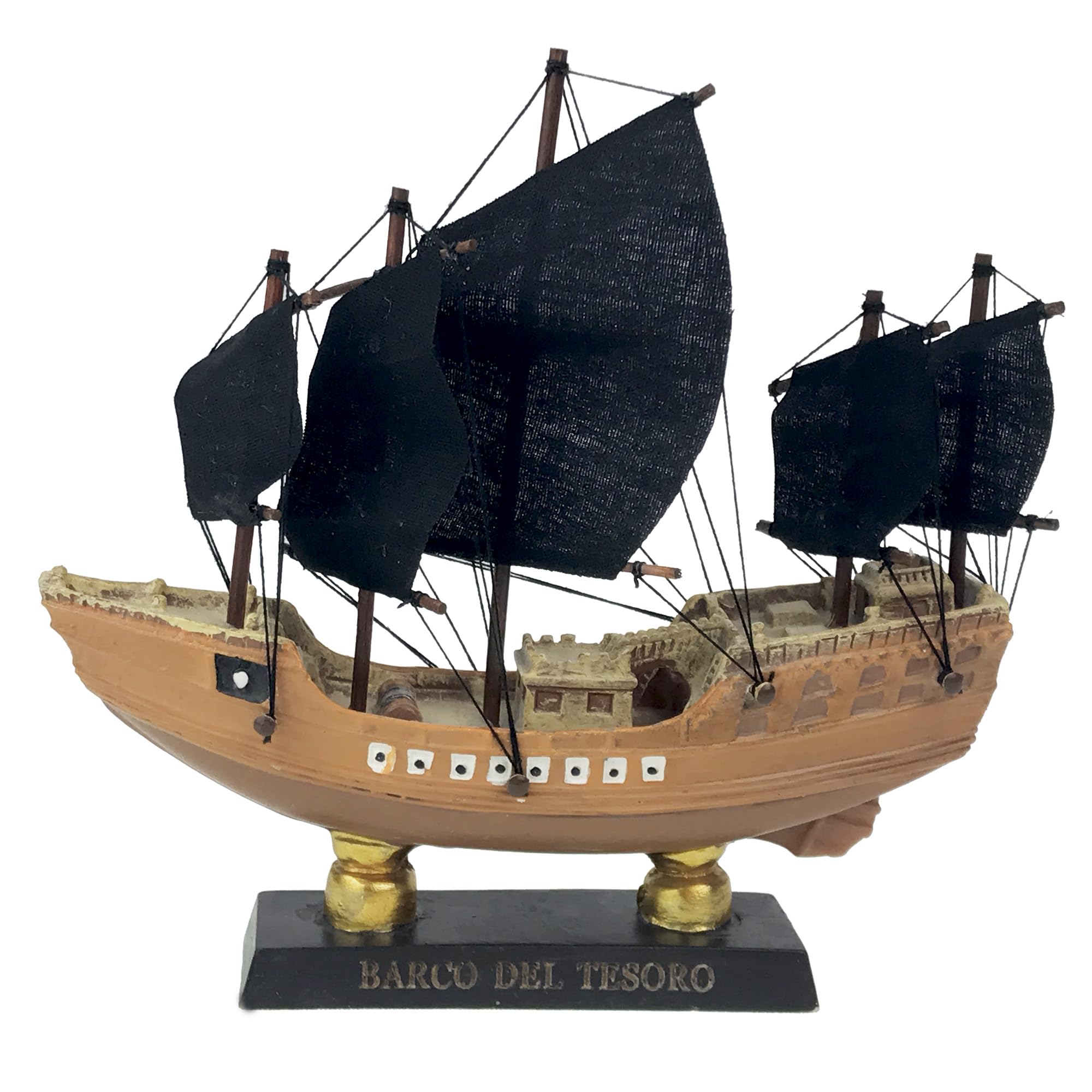 NAUTIMALL Polyresin Chinese Treasure Ship Zhenghe Sailboat Decor