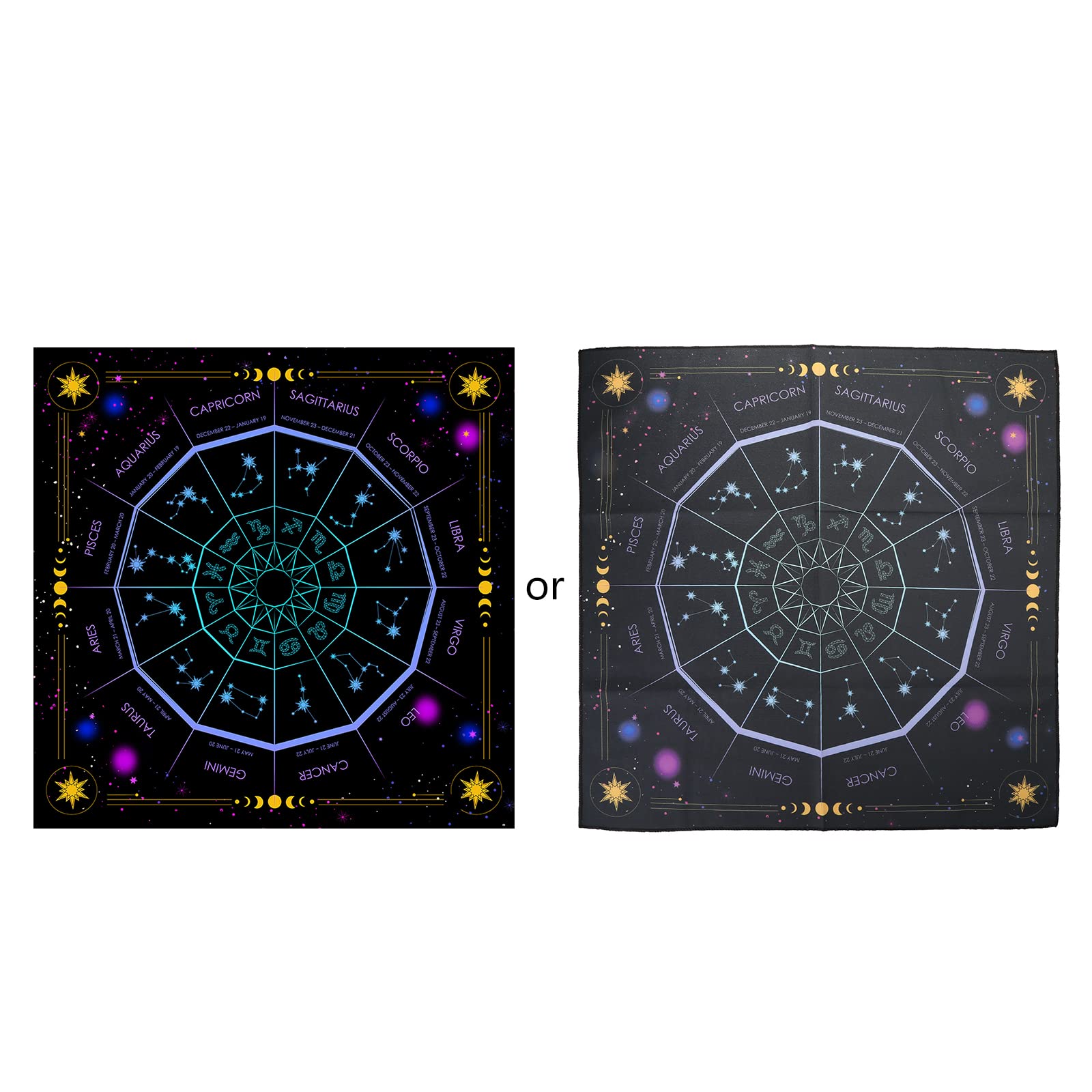 Tarot-Tischdecke Aus Flanell – Geheimnisvolles Design Für Tarot-Lesungen & Wahrsagen, 60x60 Cm, Rutschfest & Weich
