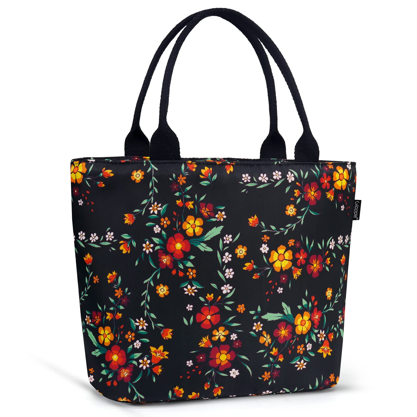 Gloppie Large Lunch Bags for Women Lunch Box Bag Boîte à Lunch Femme Sac à Lunch Insulated Leakproof Lunch Cooler Tote for Work Office Business 9L Cute Floral