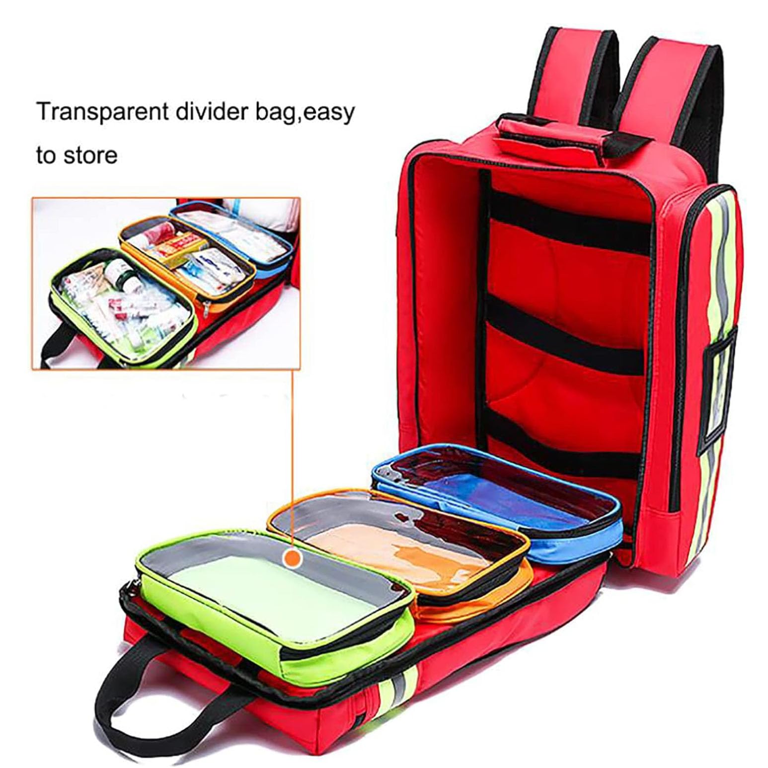 Bolsa para botiquín de Primeros Auxilios, Bolsa de Emergencia médica, diseño Reflectante por la Noche, para EMT, Enfermeras, médicos tácticos, atención domiciliaria,Azul