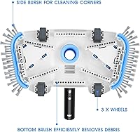 Vista 5 de Cabezal de aspiradora de piscina mejorado con mango giratorio de control de dirección, resorte de mantenimiento estable, aspiradora de piscina