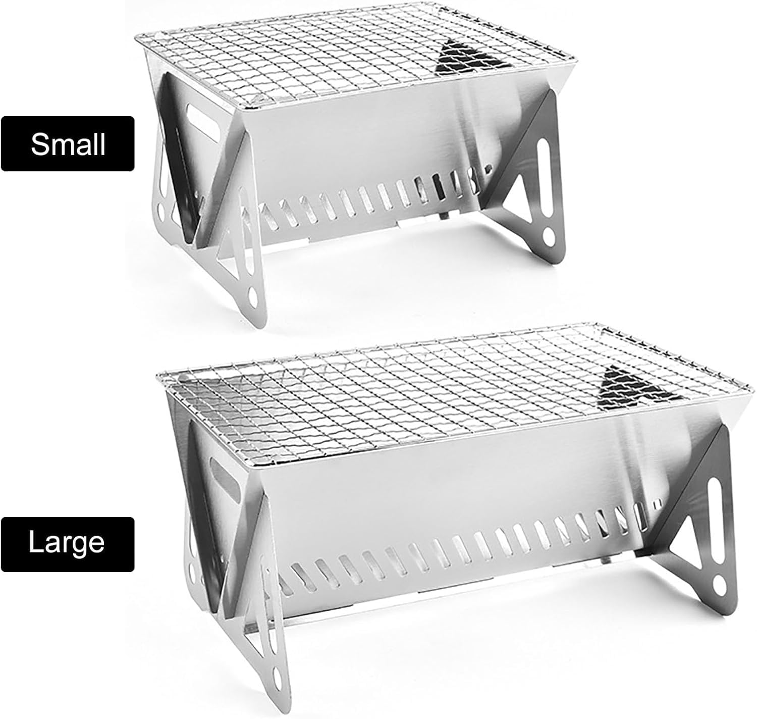 Barbecue A Carbone Pieghevole Portatile, Piccolo Barbecue in Acciaio Inossidabile per Campeggio, Picnic E Giardino Allaperto, Ideale per 2-3 Persone, Design Compatto E Leggero da Small