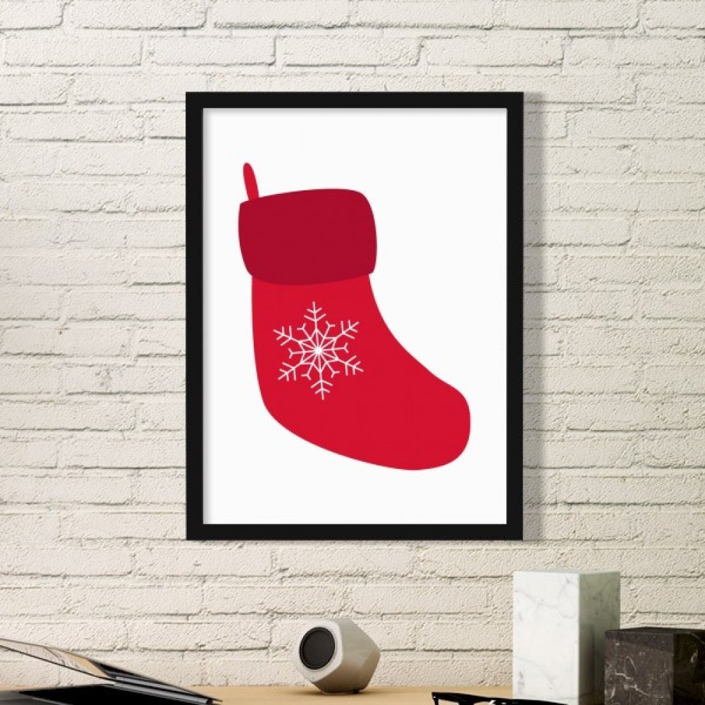 Cadre photo flocon de neige Noël impression art peinture sticker mural noir