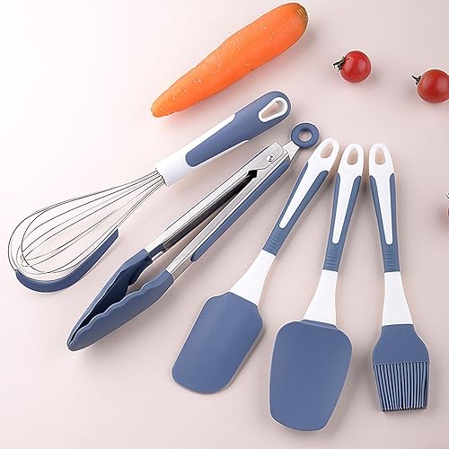 Miniatura 6 de Juego de utensilios de cocina 5 unidsset de utensilios de cocina, mango cómodo, resistente a altas temperaturas, no suave, de silicona, color de