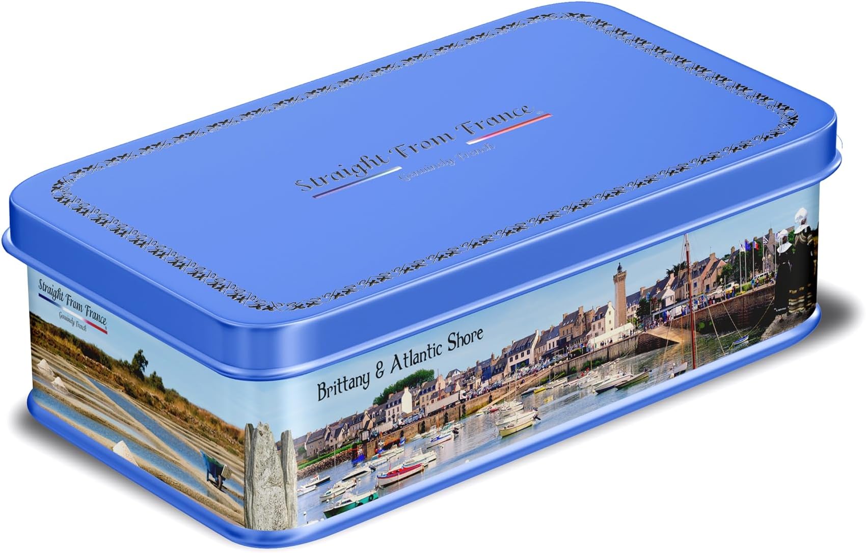 Straight from France Genuinely French, Salted Butter Caramels, Gourmet Toffees from France in Brittany Themed Candy Gift Tin 7 Oz