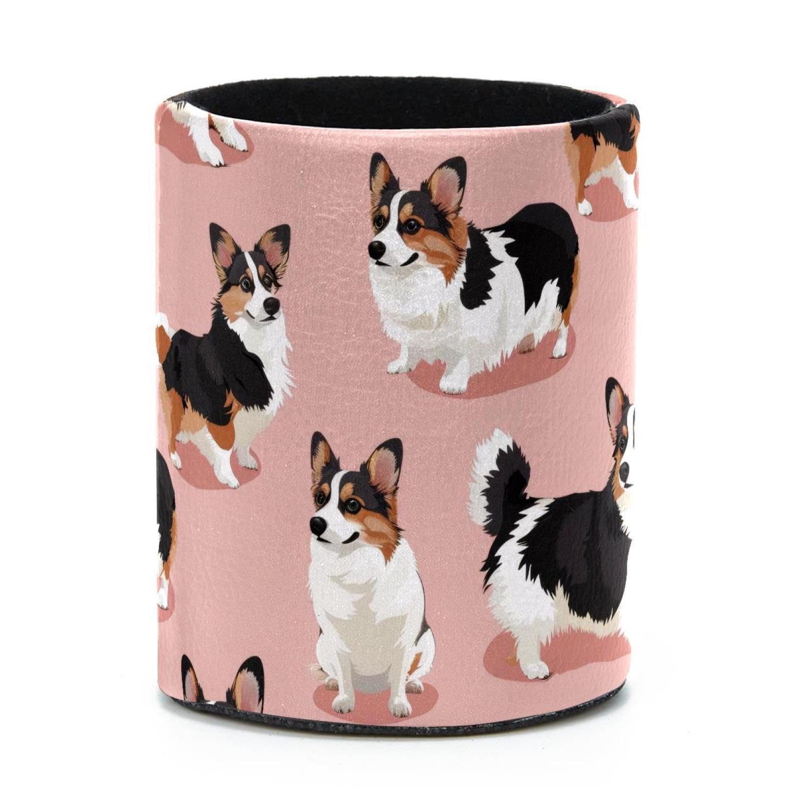 VAPOKF Round Pencil Holders for Desk, Corgis Pen Holders Pen Pot Makeup Brushes Storage Desktop Stationery Supplies Organiser for Home Office