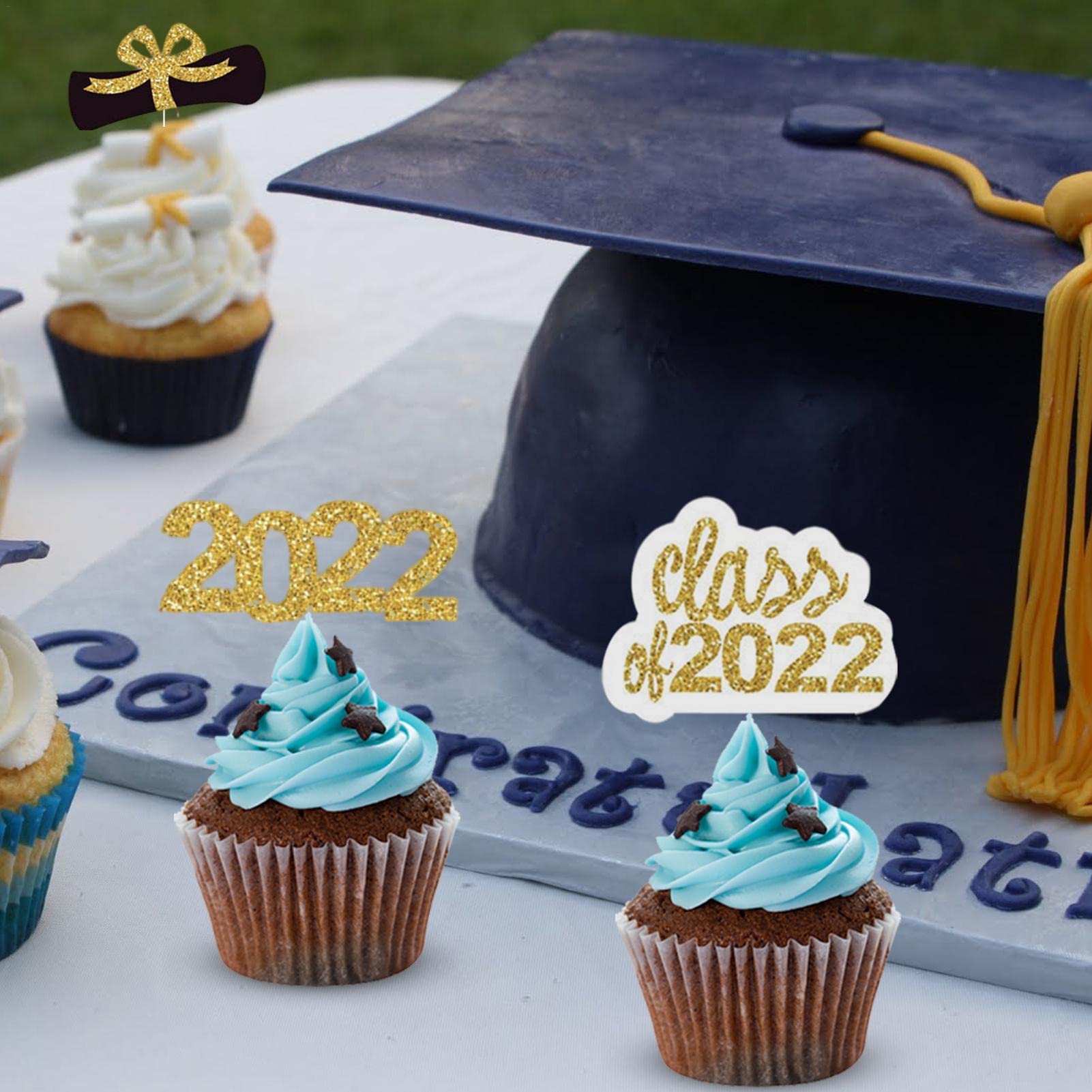 10 PZ TOPPER cupcake laurea 2024 classe di decorazioni festa tira la
