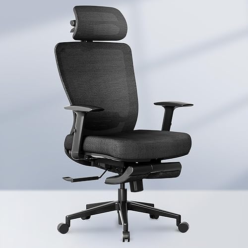 FLEXISPOT OC3 Cloud - Silla de oficina ergonómica con reposapiés, silla de computadora de respaldo alto con soporte lumbar ajustablereposacabezas