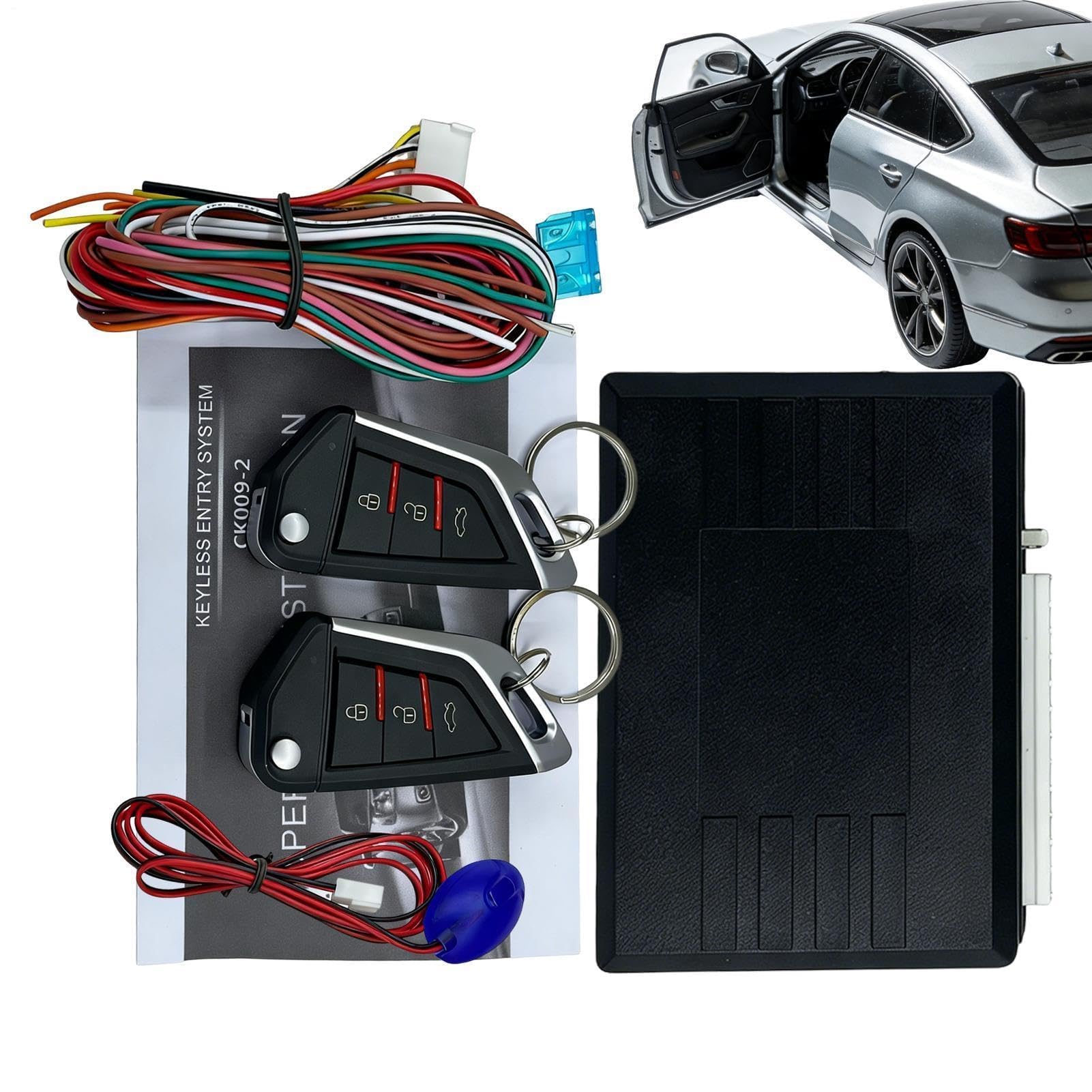 Muiltvoe Keyless Entry Car Kit, 24V Anti-Theft Security Device, Door Lock Keyless Entry System for Automotive, SUV, Truck, Parking Lot