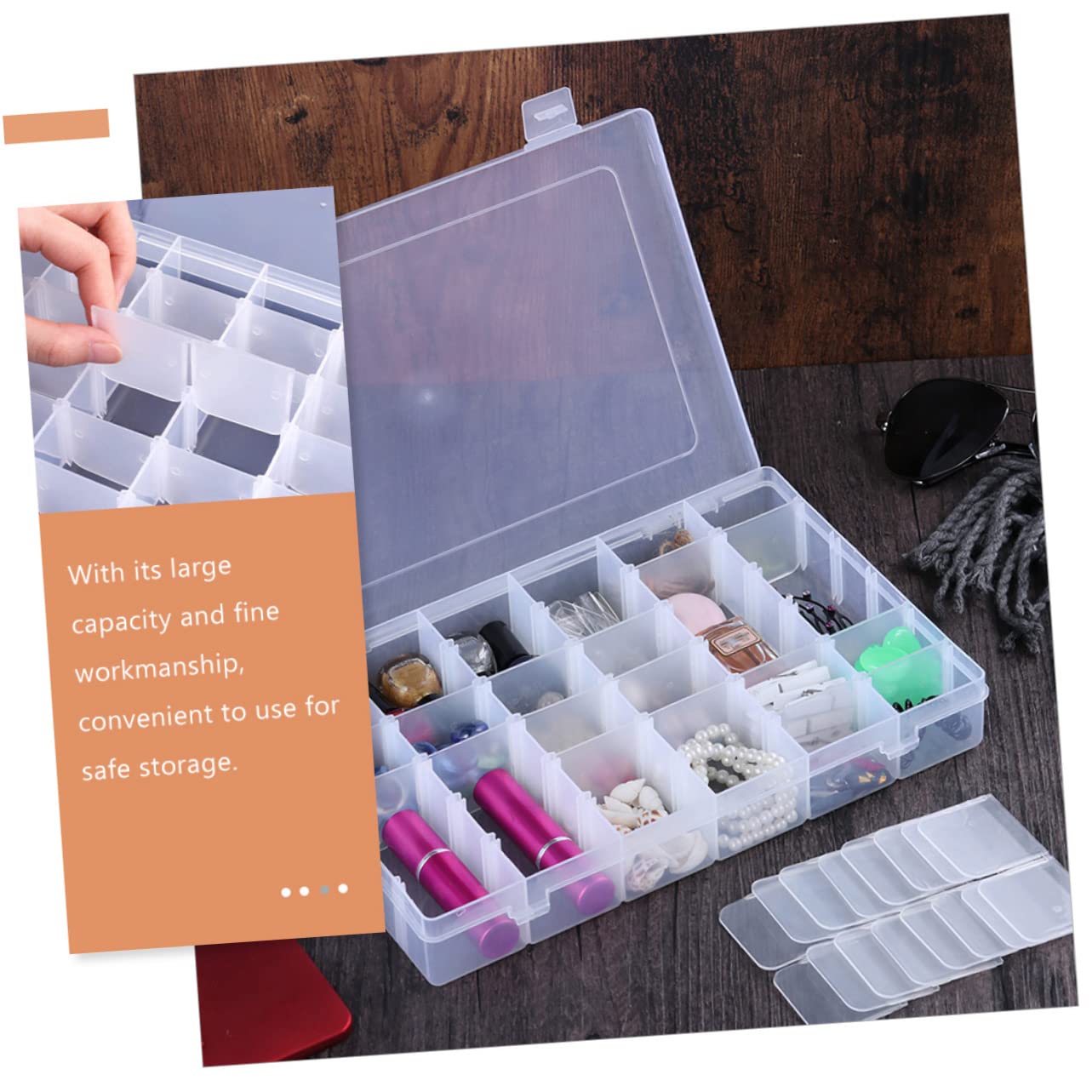Caja Organizadora de Compartimentos Desmontables 36 Celdas 2 Piezas