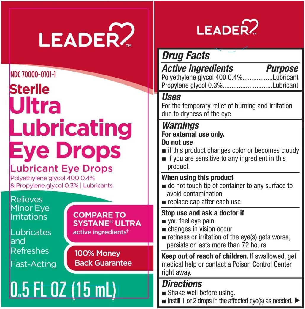 Leader Sterile Ultra Lubricating Eye Drops, 0.5 fl oz per Dropper (6 pack) Health