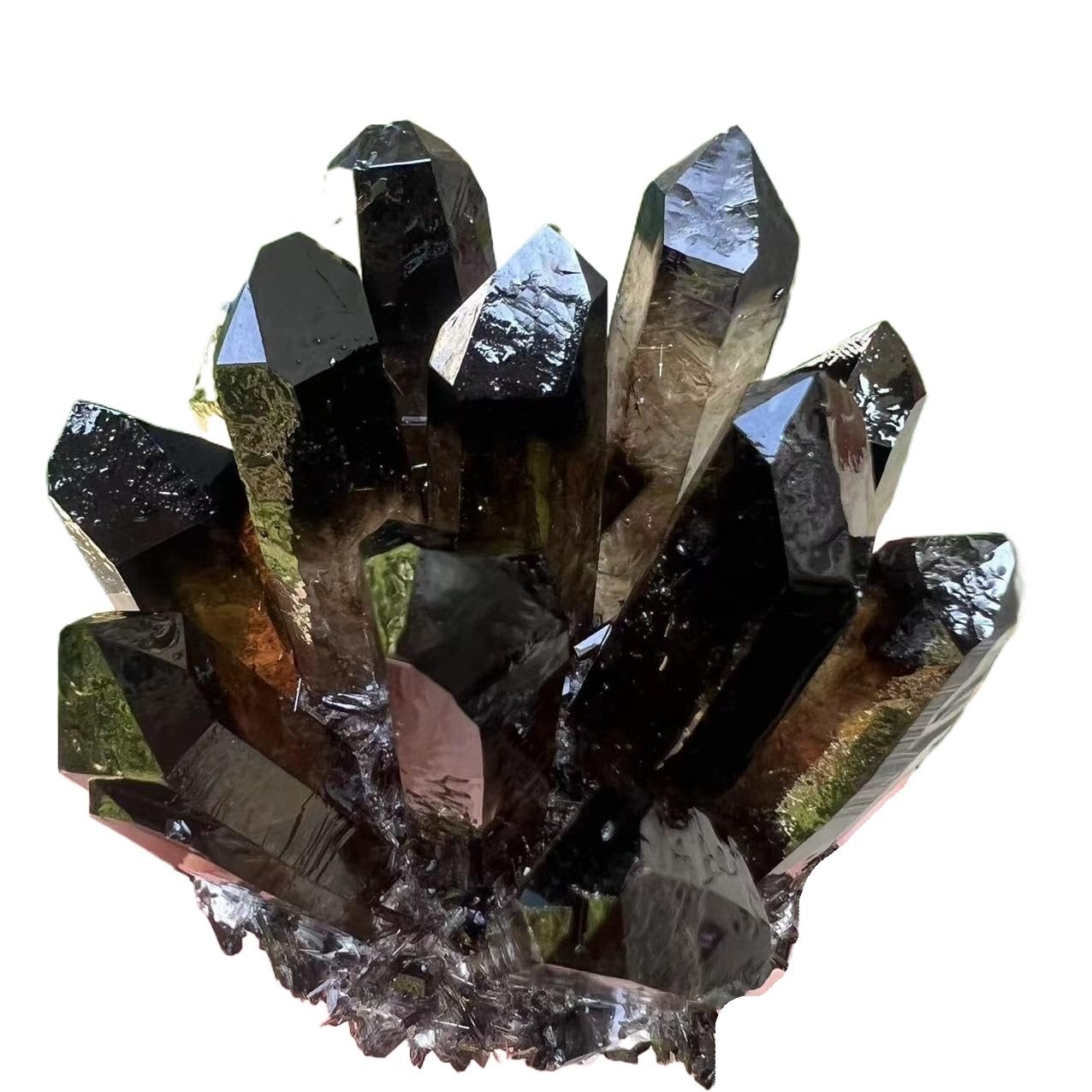 AARTERZZA 1pc 200-300g Black Smoky Quartz Crystal Cluster Home Office Aquarium Decoration Gift
