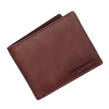amazon basics Leather Wallet | Classic Style & Functional Design | Premium Leather Craftsmanship | 6 Card Slots, 2 Cash Compartments, 2 Secret Slots, Coin Pocket - image, photos
