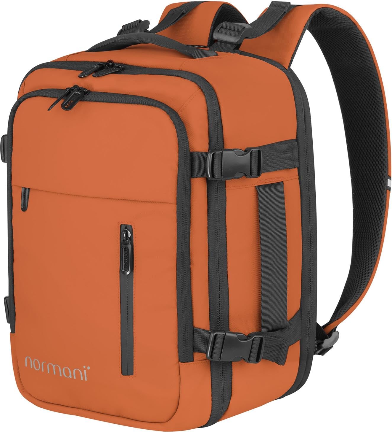 normani Flugzeug Rucksack 40x25x15 (Tiefe 15 bis 25 cm erweiterbar) für Ryanair und Co. - Reisetasche mit großem Stauraum 15-25 L - Cabin Bag mit Handgepäck-Funktion