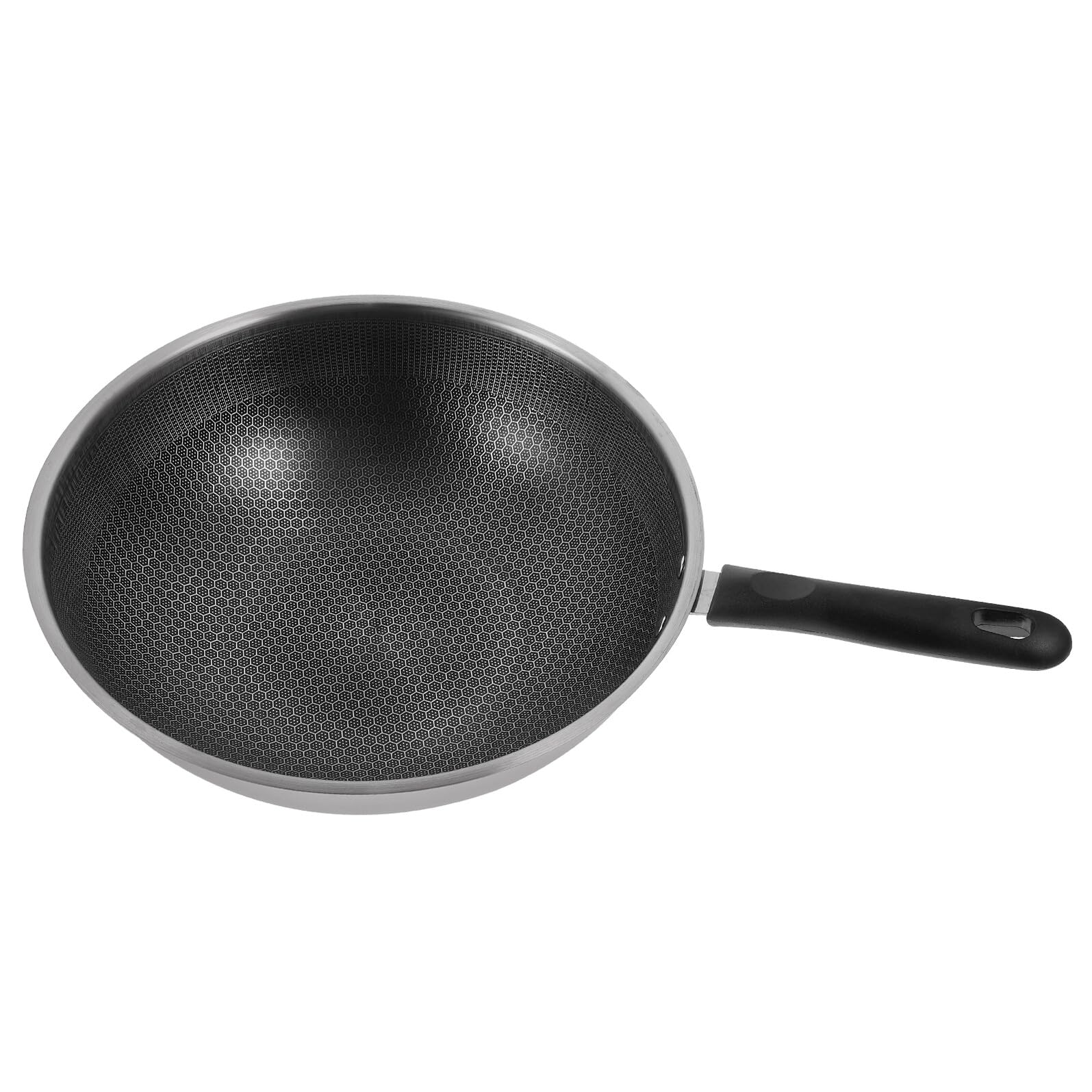 Padella in Acciaio 32 CM a Nido D’Ape Antiaderente Manico Ergonomico in Bachelite Leggera e Resistente per Uso Domestico su Piani Cottura Gas Elettrici e Induzione
