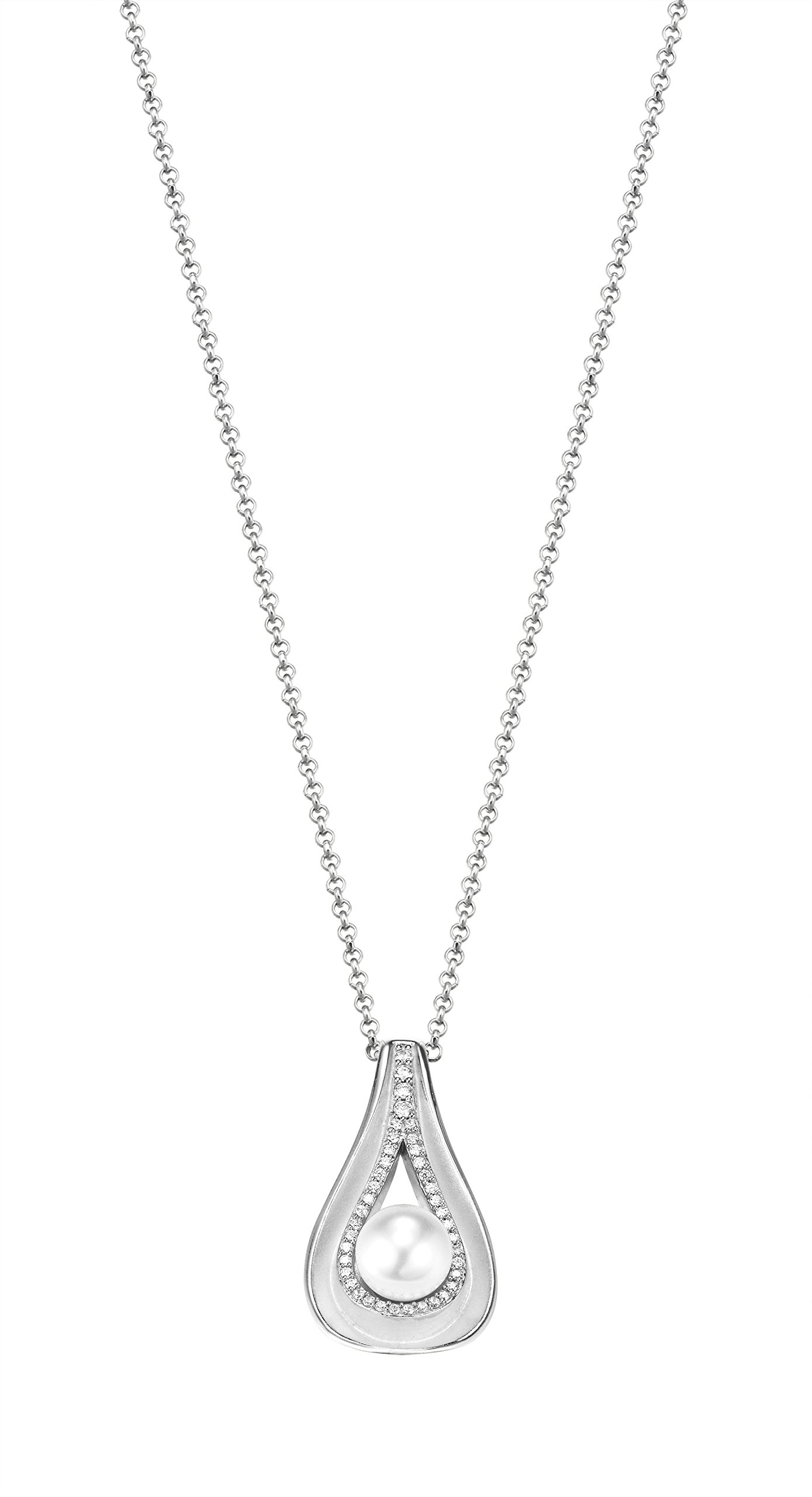 Pierre Cardin Femme 925 Argent|#Silver Balle Perle d'imitation Blanc Zircon Perle