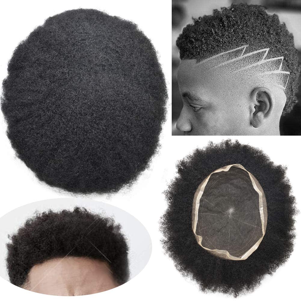 Mens Toupee For Black Men Afro Toupee African American Wigs