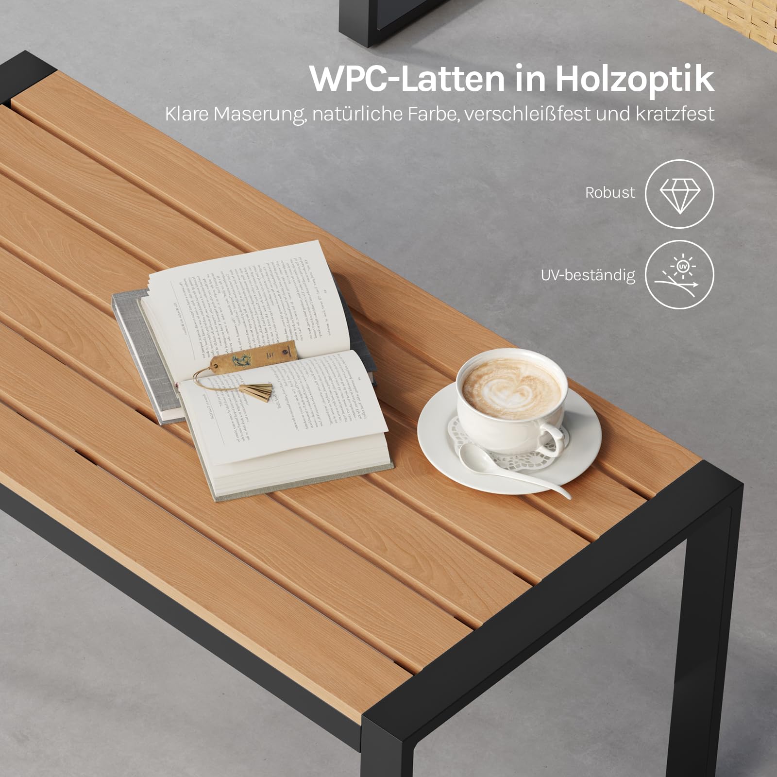 WOLTU Rattan Gartenmöbel 4-teilig mit 1 Sitzer Sofa 2 Sessel 1 Couchtisch und Kissen Lounge Möbel Outdoor Balkonmöbel Kleiner Balkon Sitzgruppe Gartencouch Terrassenmöbel Set für Garten Terrassen