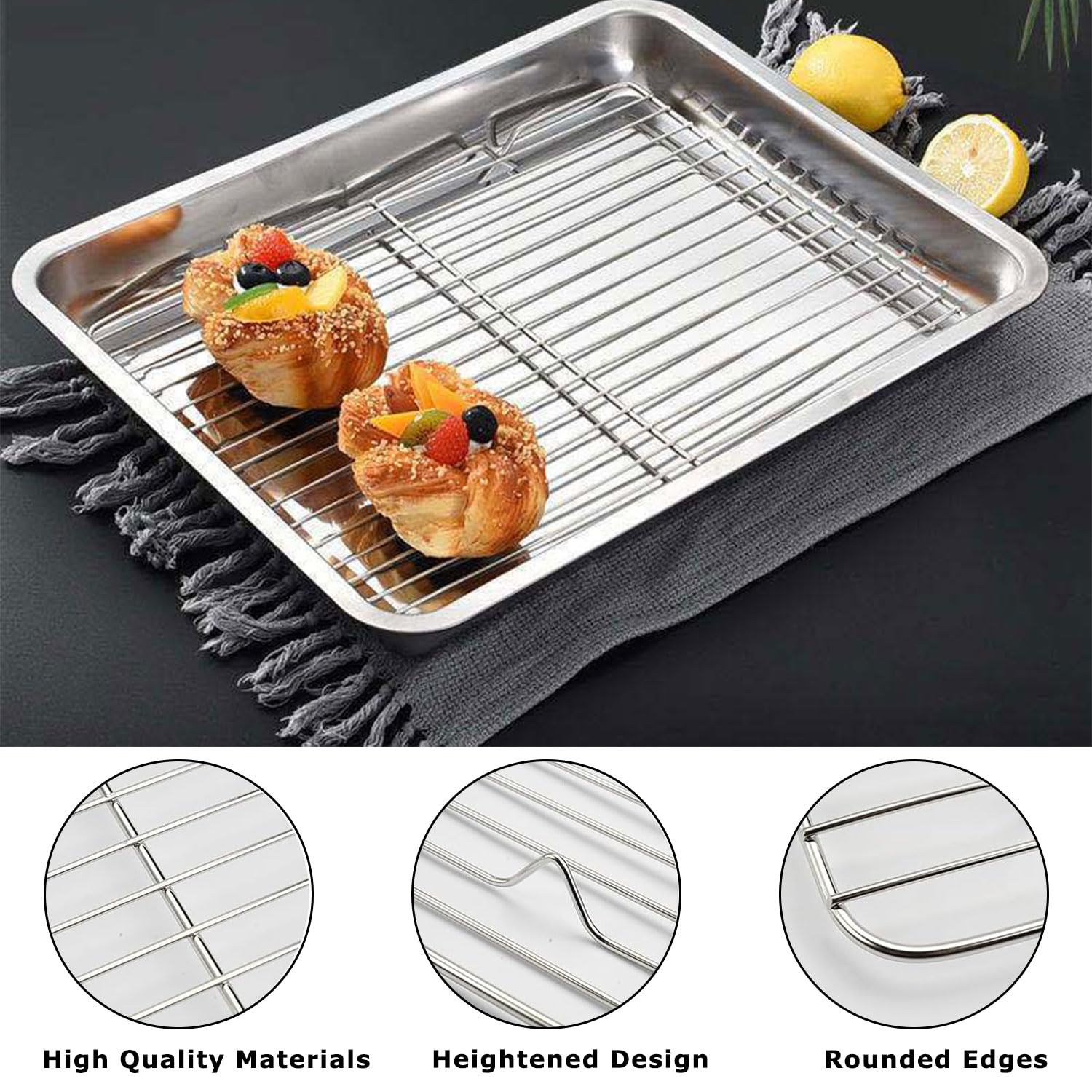 2 Pezzi Griglia Di Raffreddamento 31X20Cm Griglia Forno Per Raffreddare