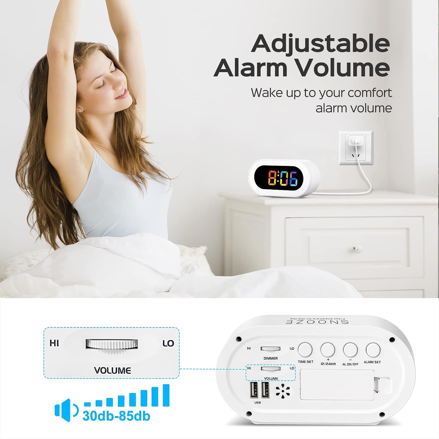 REACHER Kids Alarm Clock A1C1S-White User Manual