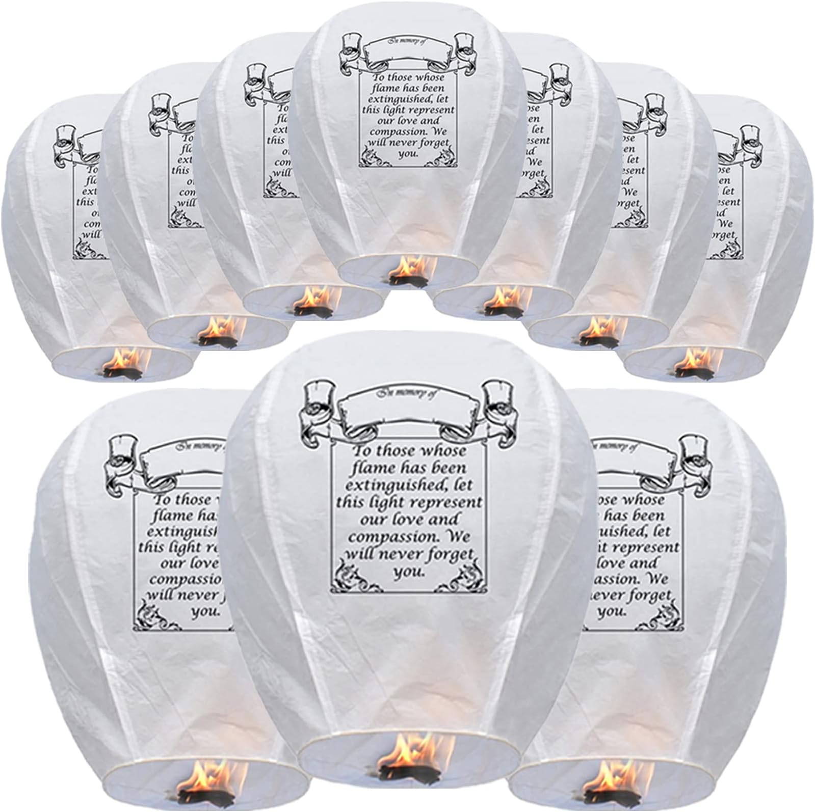 Sky Lanterns 10-Pack Chinese Memorial Lanterns to Release in Sky, Biodegradable for Festivals, Wishes, Memorials, Funerals, Birthdays & Parties – Ships from The USA