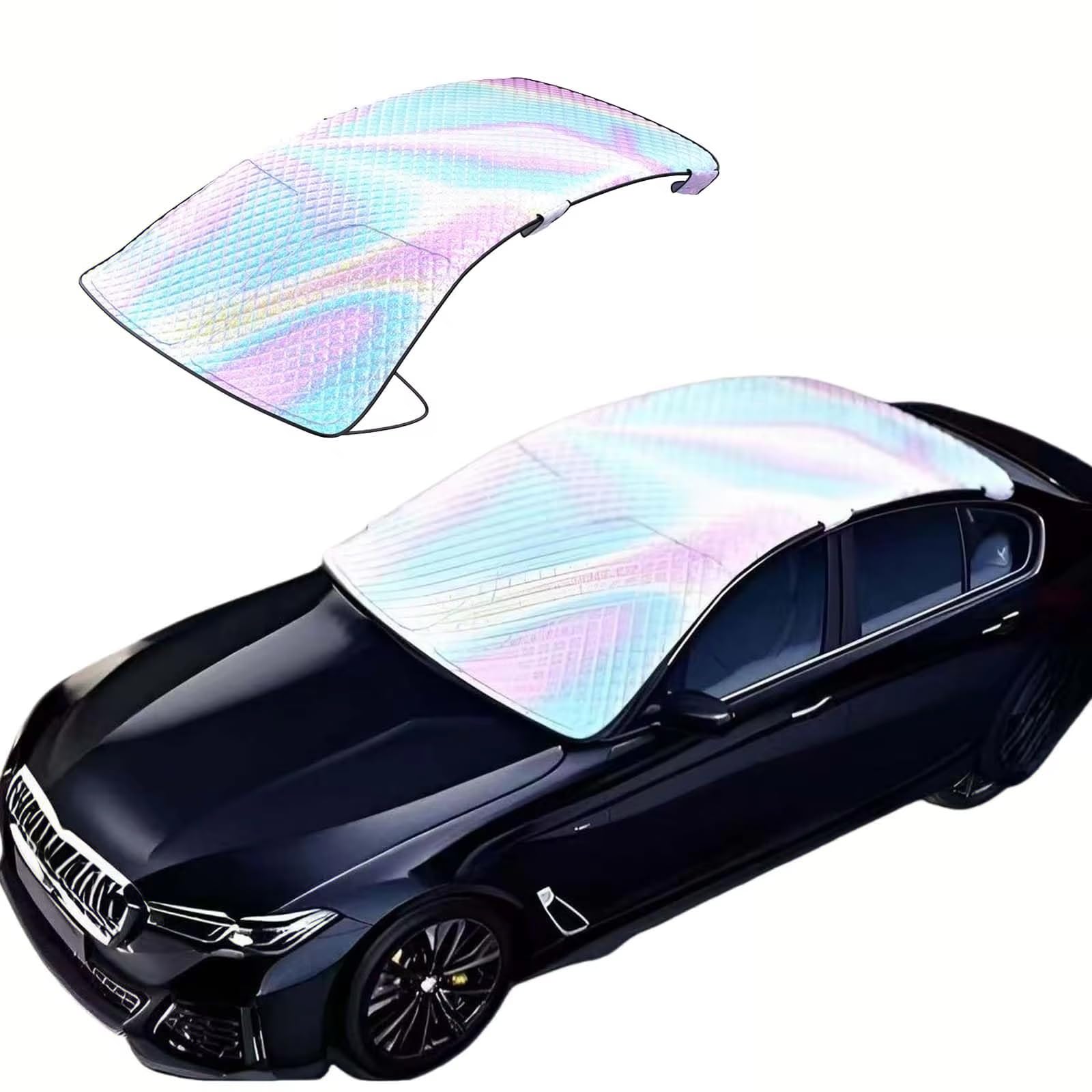 JQOUZHOUQIPEI Car Roof Sunshade for Kia EV3 2024+ Exterior Windshield Visor Shield UV Block Heat Protector Foldable Cooling Reflective