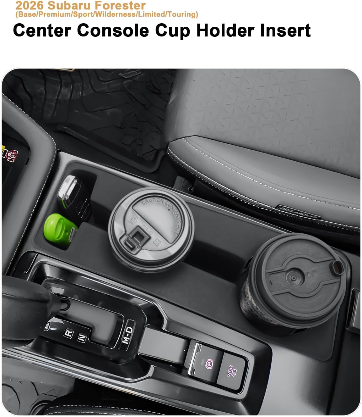 2026 Subaru Forester Cup Holder - Integrated Molding Silicone Center Console Cup Holder Insert for 2026 Forester(Base/Premium/Sport/Wilderness/Limited/Touring) Accessories - Anti-Scratch Cup Holder