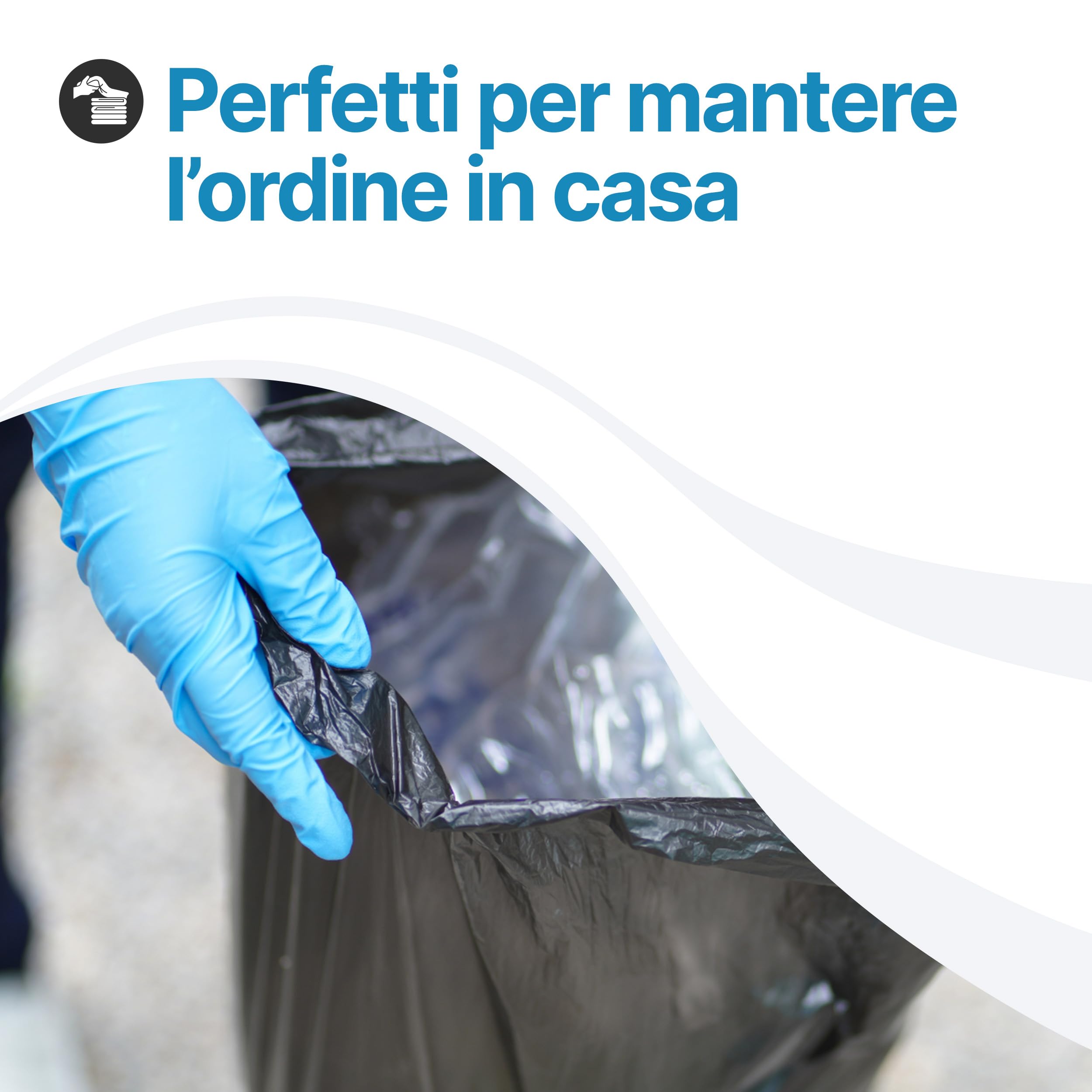 TOMAINO - Sacchi Spazzatura Grigio - Sacchetti Immondizia Confezione da 6 Rotoli - Sacchetti Spazzatura Resistenti Per La Raccolta Differenziata
