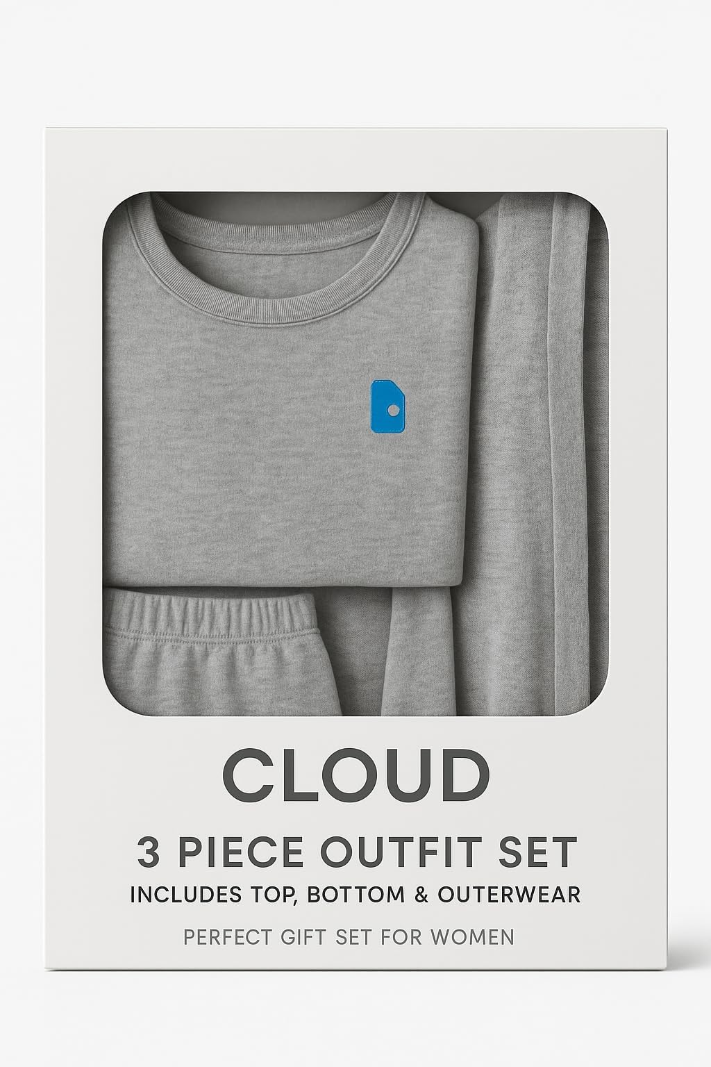 Cloud 3-Piece Women’s Clothing Set in Window Box Packaging – Stylish Women’s Outfit Collection for All Occasions, Ships Over 1 LB 810101504662
