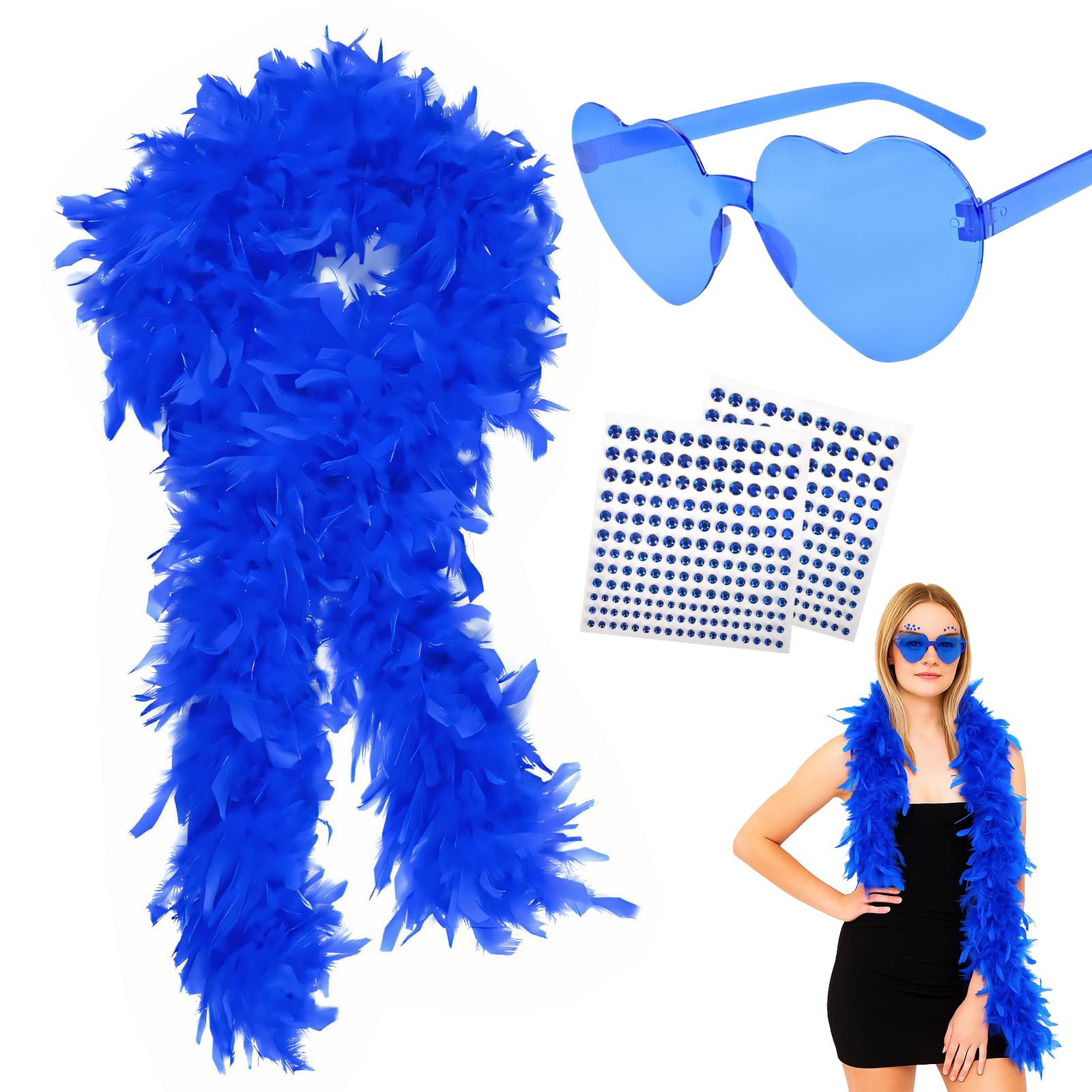 4 Pcs Feather Boa Multipack, Beauty Stickers Boa