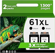 61XL Black Ink Cartridge for HP Ink 61 XL Replacement for HP61 HP61XL 2 Pack for 3510 4500 2620 5530 4630 2540 4502 3050 1510 4632 4501 2542 2514 4635 3050a 5535 4610 1000 1010 1512 3512 2541 Printer
