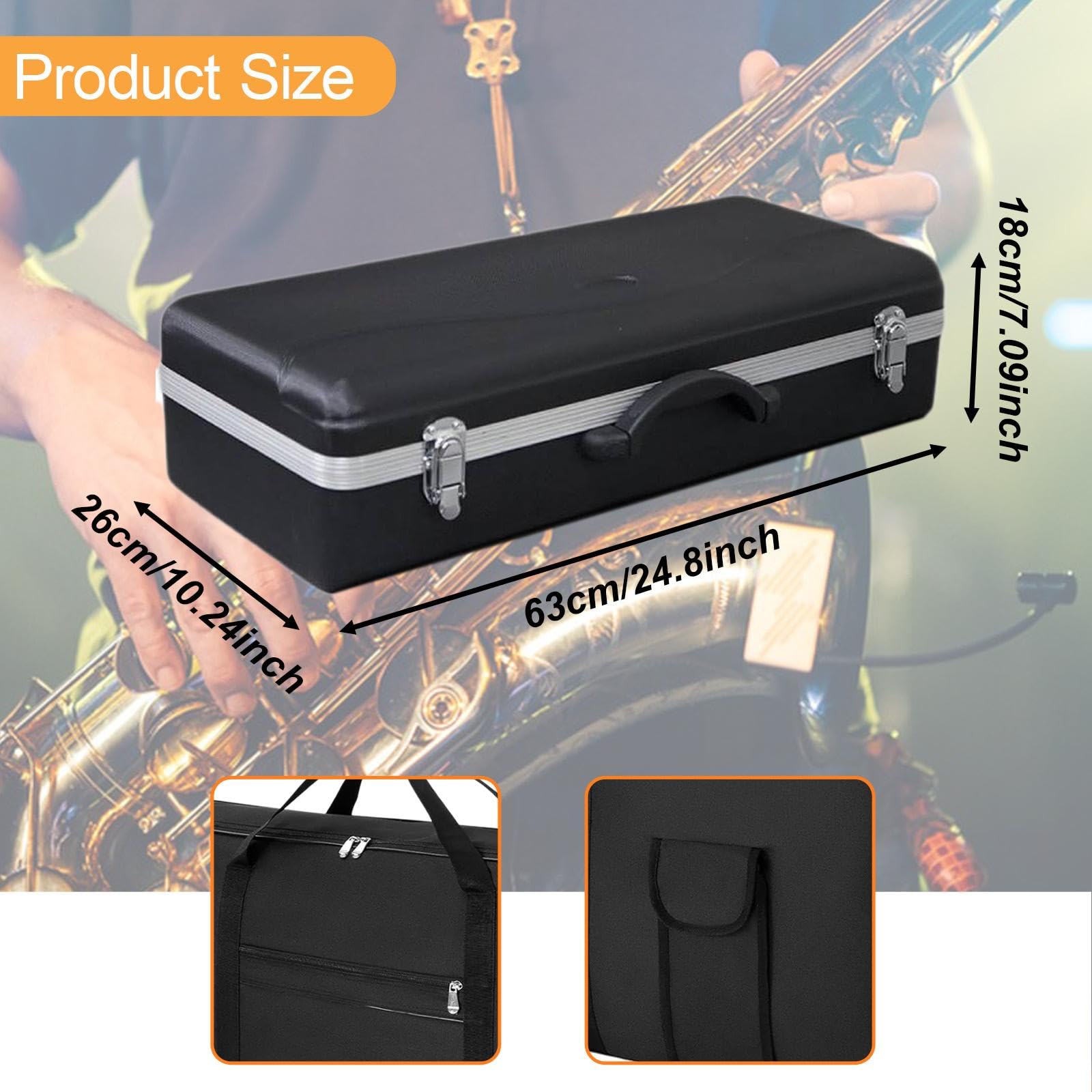 Baoblaze Estuche para Saxofón Alto, Estuche de Transporte Portátil Acolchado Y Ligero, a Prueba de Golpes.