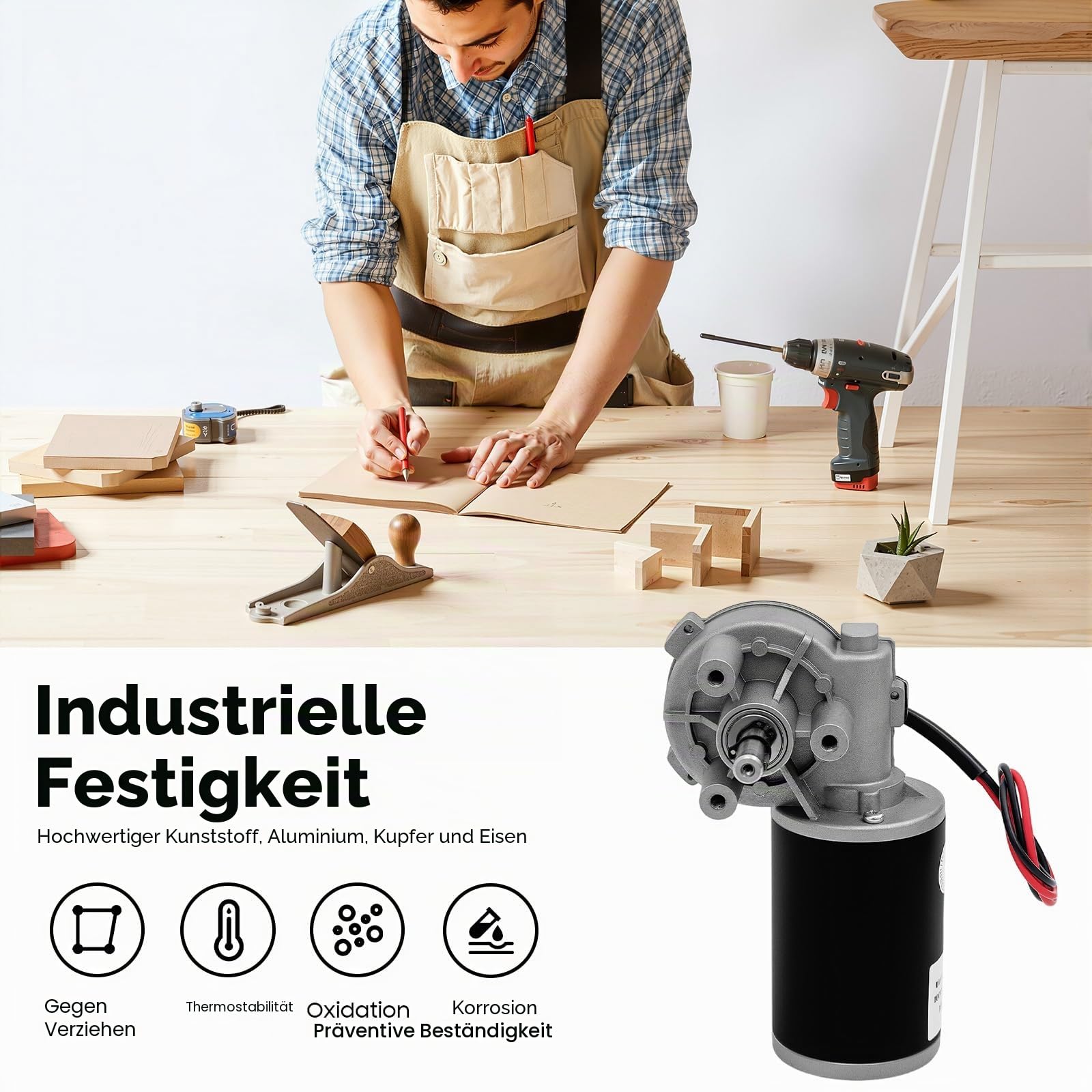 DC-Motor-Getriebemotor, Getriebemotor mit hohem Drehmoment und geringem Geräuschpegel, Nenndrehzahl 160±20 RPM, Übersetzung bis zu 3:60, 24V