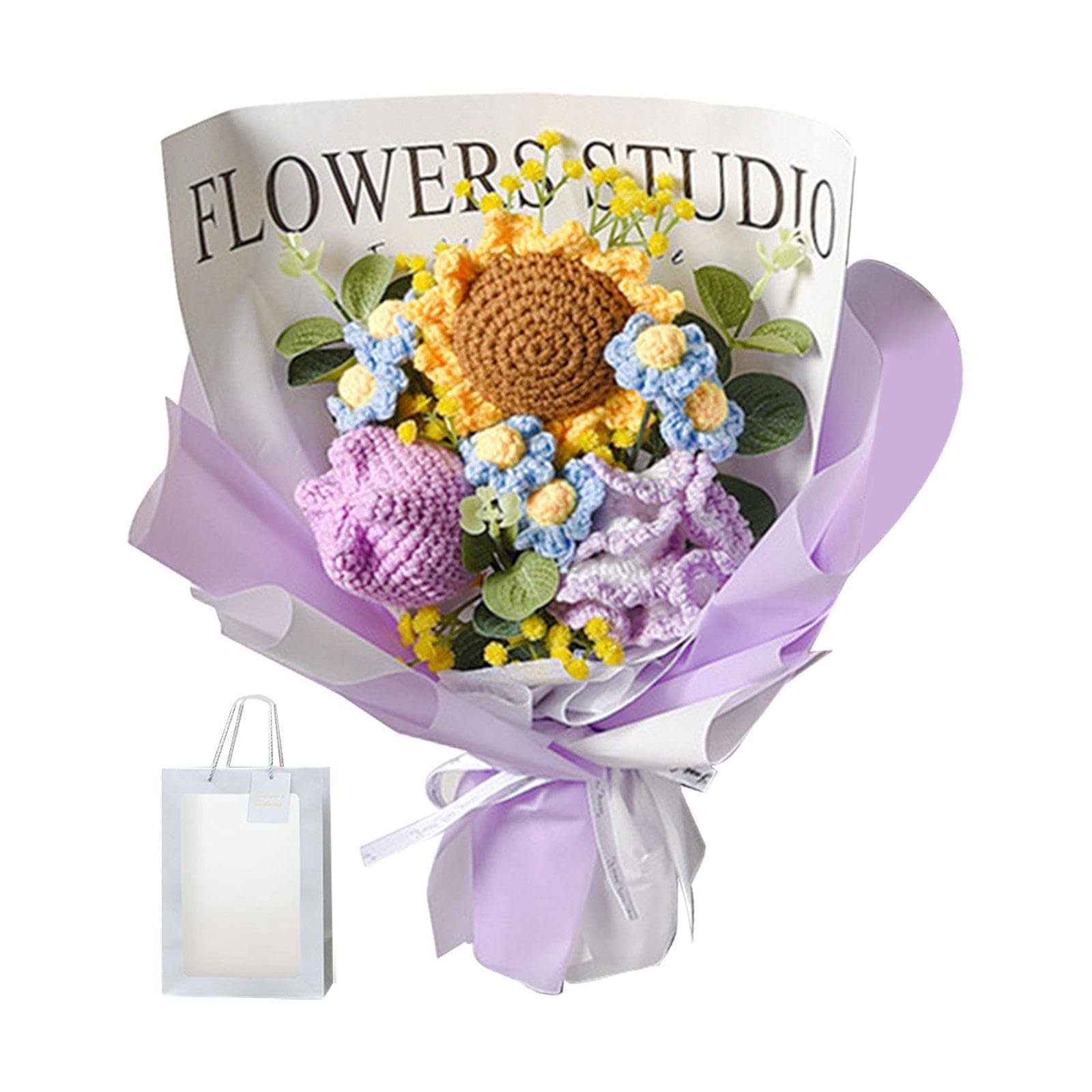 Amazon.co.jp: P Prettyia 完成したかぎ針編みの花、編み物の花束