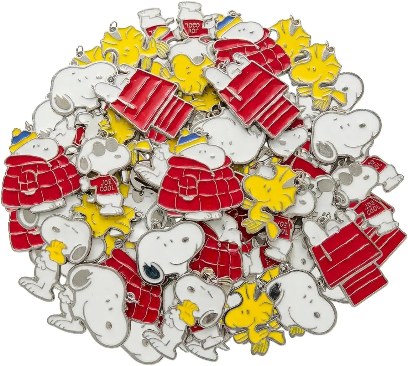 Fun Express 1" – 1 1/2" Bulk 48 Pc. Peanuts Snoopy & Woodstock Enamel Charm Set