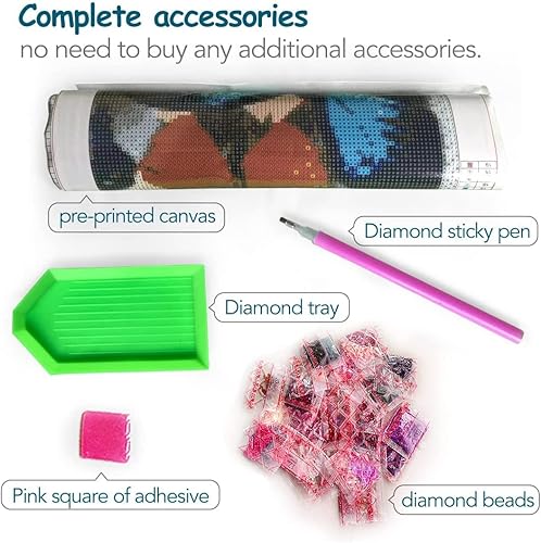 Miniatura 2 de Kits de arte de diamantes para adultos y niños, pintura redonda de diamantes de imitación con diamantes, pintura de diamantes enredados y puntos (12
