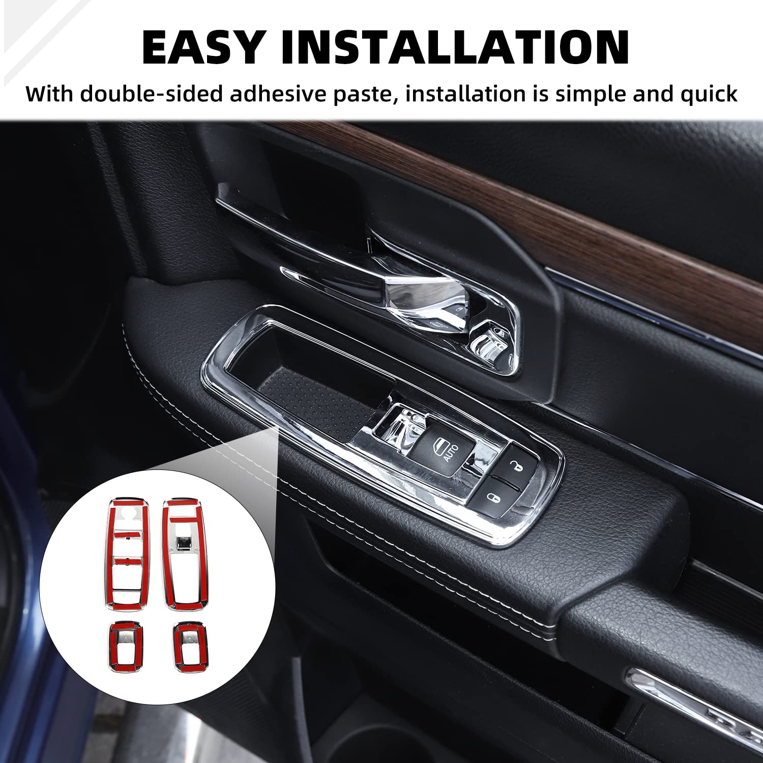 SHINEKA Interruptor De Ventana Interior De Coche, Pegatinas De Cubierta