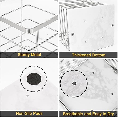 Miniatura 4 de Jeasor Soporte cuadrado para utensilios de cocina, estante de metal resistente para almacenamiento de encimera, organizador de herramientas de