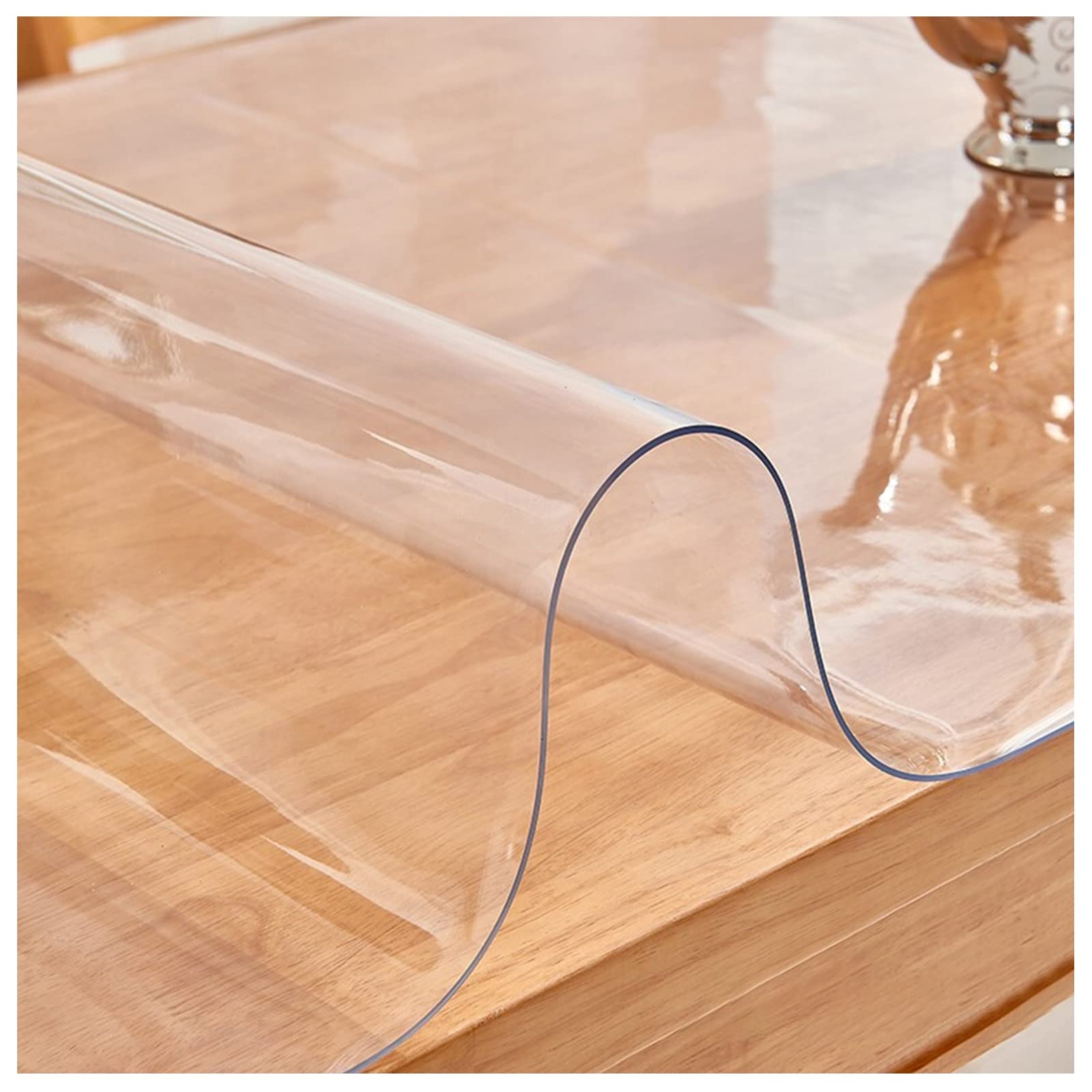 Nappe rectangulaire étanche en PVC transparent anti-rayure 120x190 cm