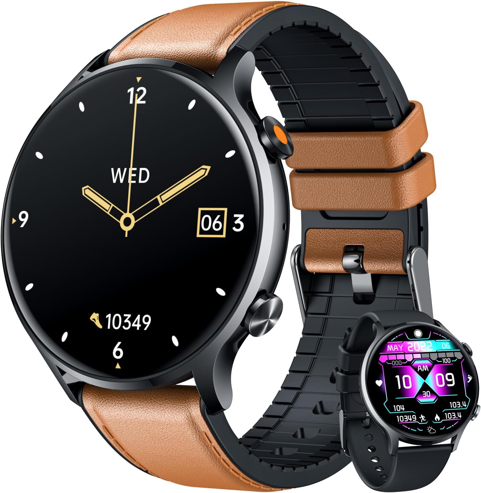 Smartwatch, Fitness Watch, Bluetooth Calling - 1.39 inch Men's Smartwatch with Heart Rate Oxygen Blood Pressure, Sleep Monitor, 114 Sports Modes, Pedometer, Activity Tracker, Compatible with Android