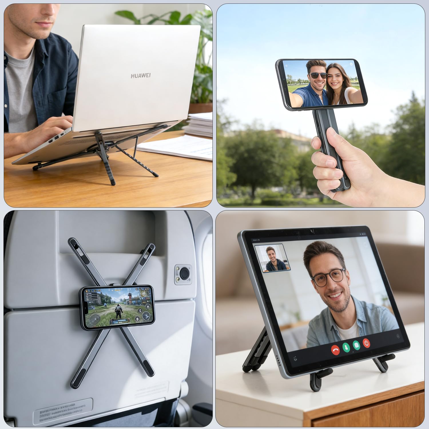 koolehaoda Soporte para Tableta y portátil de Aleación de Aluminio, 8 Ángulos Adjustable Múltiples Ángulos Soporte Portátil Plegable,Compatible con Portátiles, Tableta, Teléfono para MagSafe