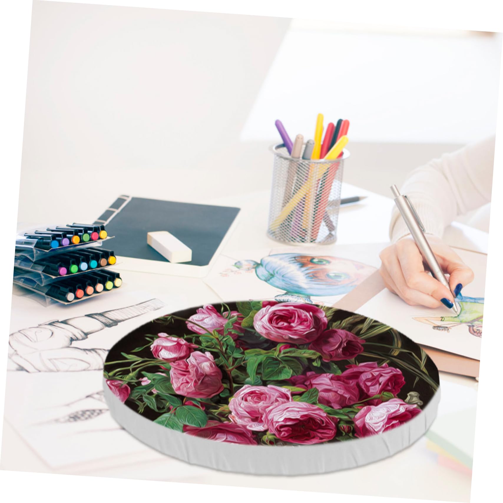 Tableau de Peinture Créative Ovale pour Élèves, Lot de 2, Blanc