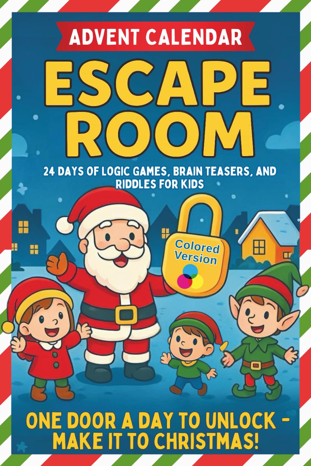 Escape Room Advent Calendar: 24 Days of Logic Games, Brain Teasers, and Riddles (3 Daily Puzzles) | Christmas Countdown Book for Kids