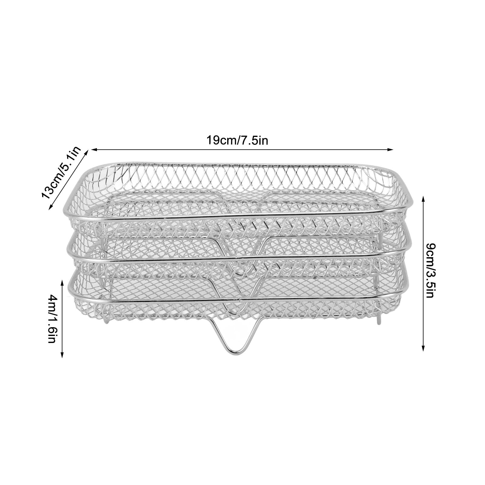 EIMSOAH 3PCS Fryer Rack Set, 304 Stainless Steel Stackable Multi Layer Dehydrator Rack, 8 Inch Fryer (Rectangle (12 X 10 X 1.5cm / 4.72 X 3.94 X 0.59in))