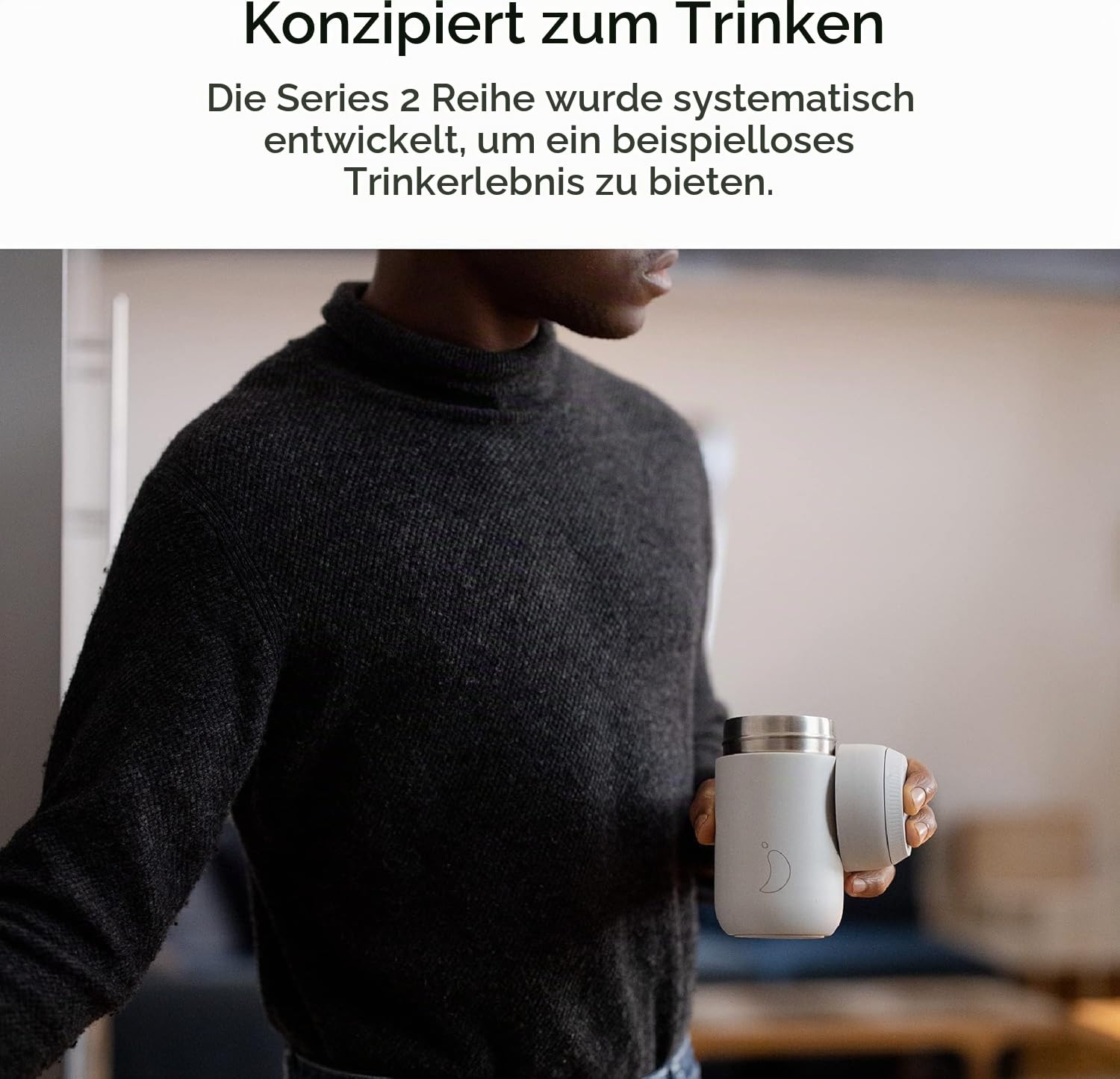 Chilly's Serie 2 Isolierter Kaffebecher - Doppelwandige Tasse mit Deckel - BPA-Freier Edelstahl - Ombre - Moss, 340ml