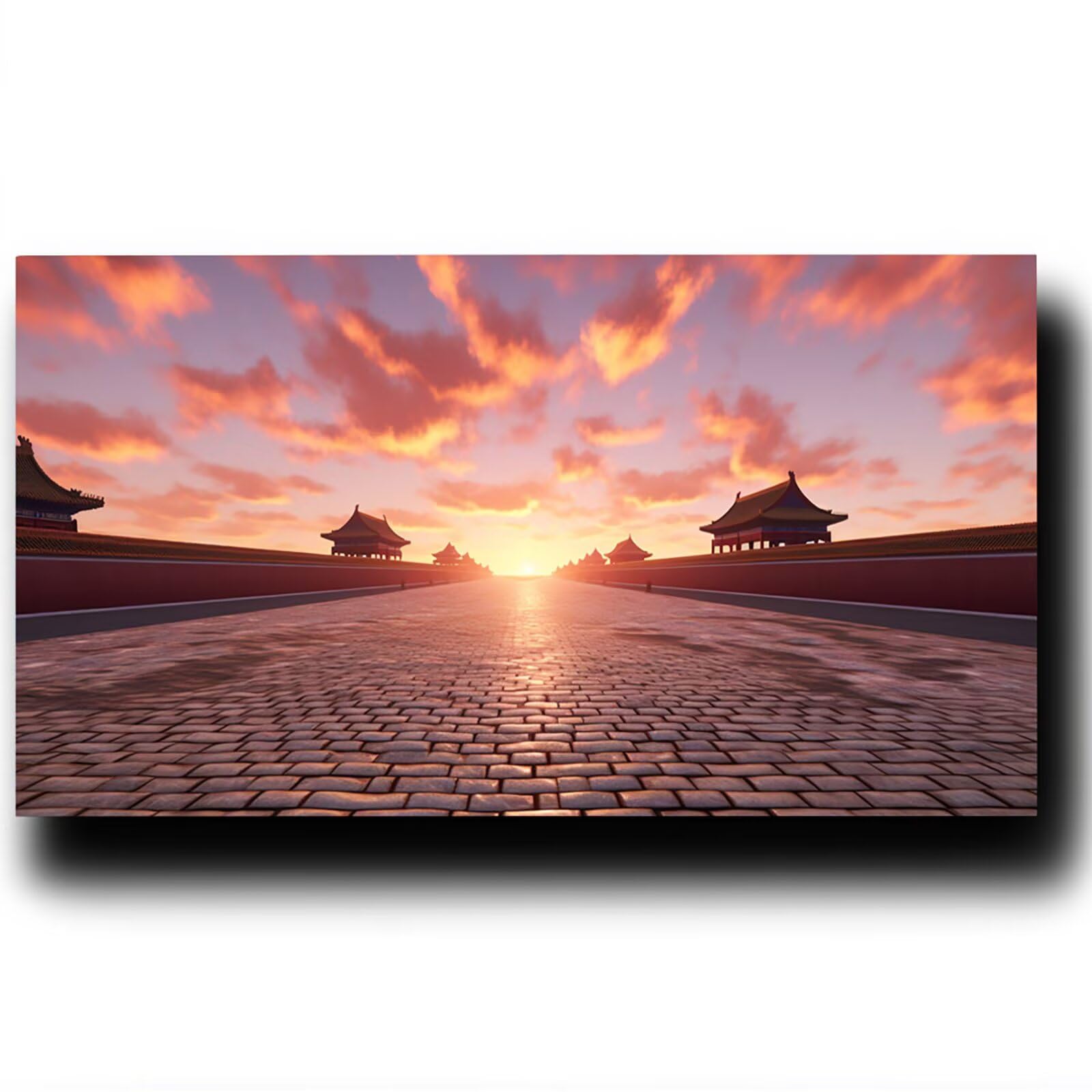 DIY Malen nach Zahlen Erwachsene Verbotene Stadt Malen nach Zahlen ab 7 jahre Mädchen Landschaft Kreativ set für Erwachsene mit Leinwand Acrylfarben set und Pinsel, Bastelset zum Bemalen 100X200cm 9-4